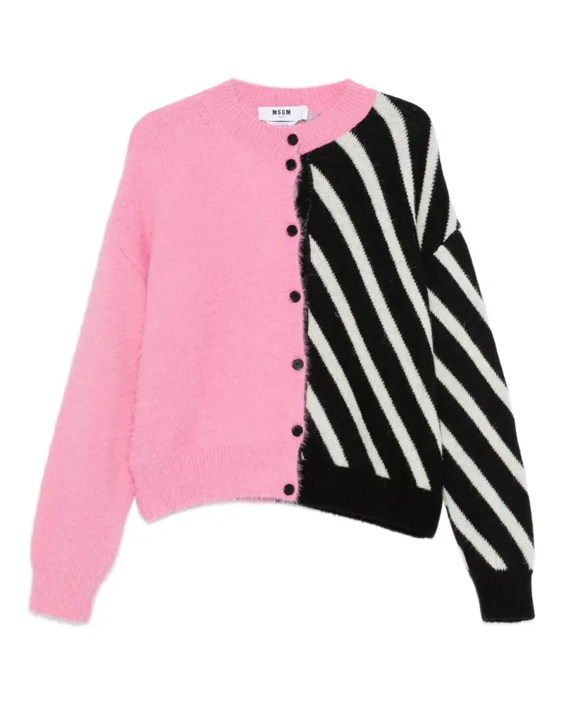 MSGM Gestreifter Cardigan mit Knöpfen - Rosa Rosa