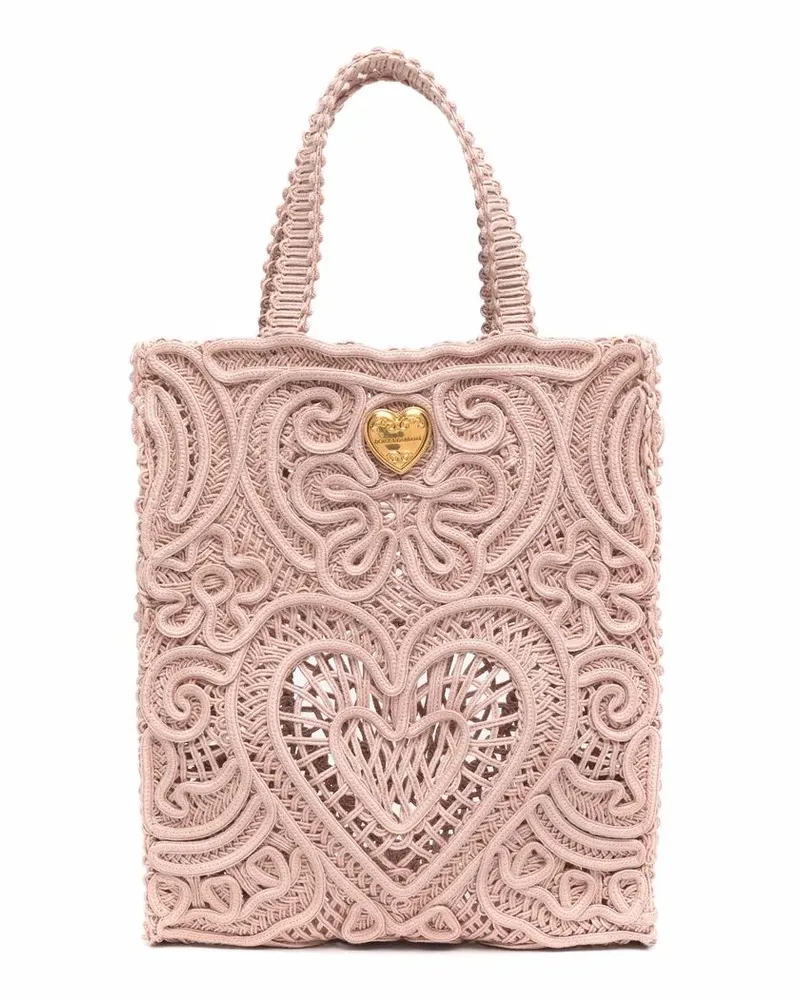 Dolce & Gabbana Kleiner Beatrice Shopper aus Cordonetto-Spitze - Rosa Rosa