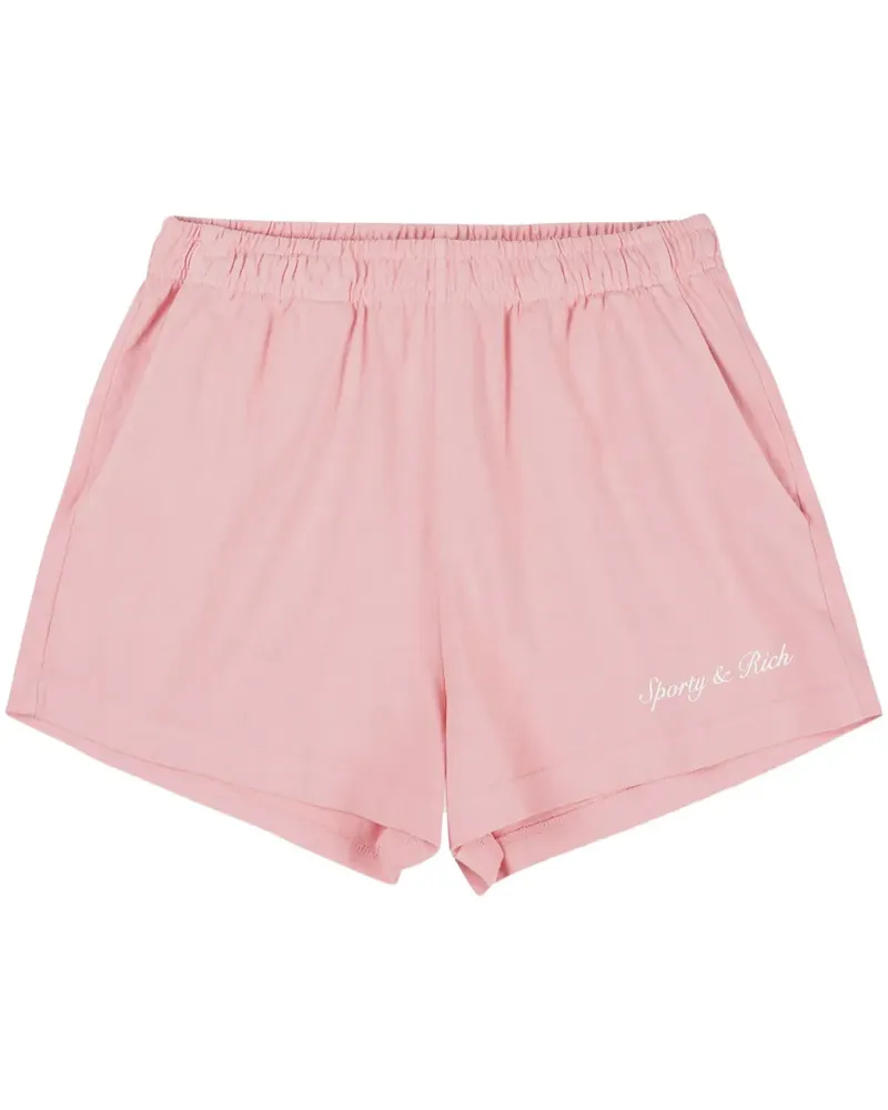 SPORTY & RICH Joggingshorts mit Logo-Print - Rosa Rosa