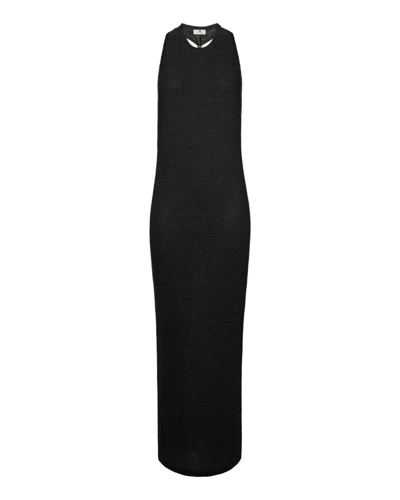 Elisabetta Franchi jewel twisted necklace knit maxi dress - Schwarz Schwarz