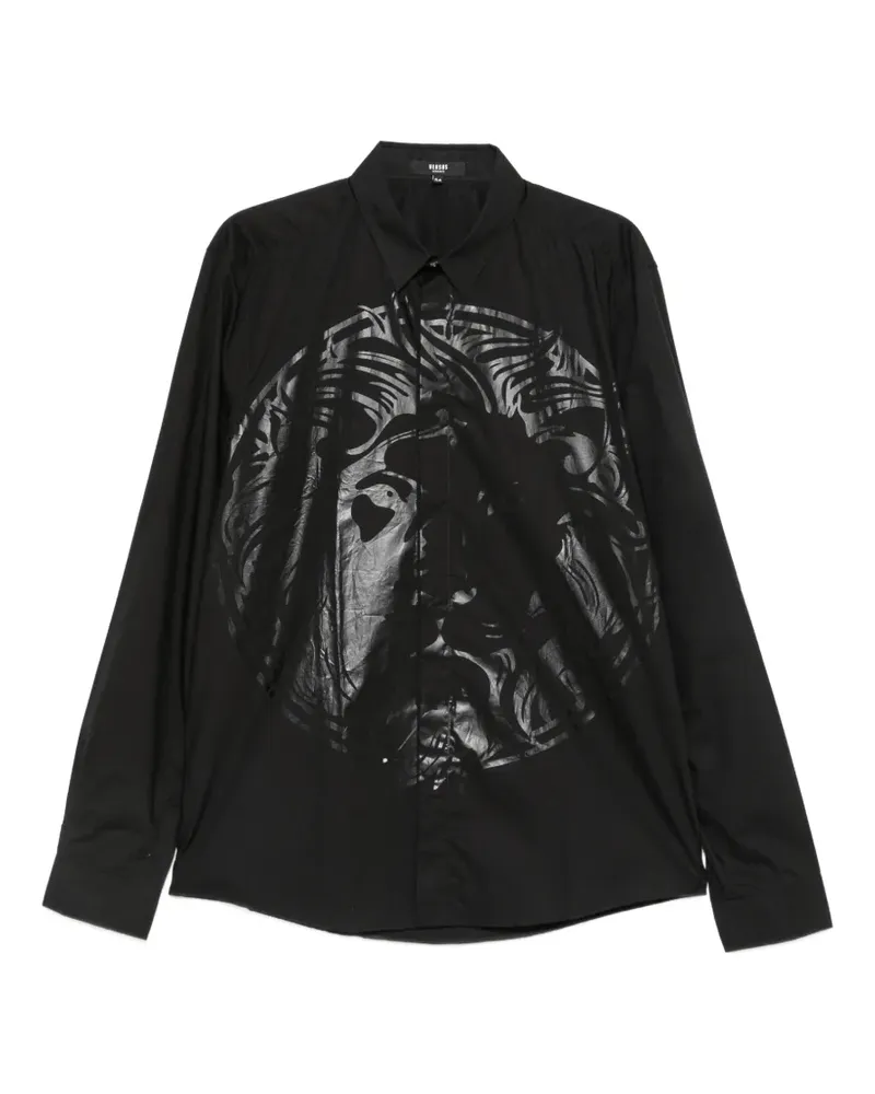 Versace Jeans Langarmshirt mit Medusa-Print - Schwarz Schwarz