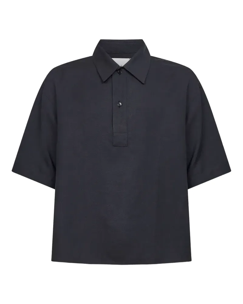 Studio Nicholson Lemmer two-button short-sleeve polo shirt - Blau Blau