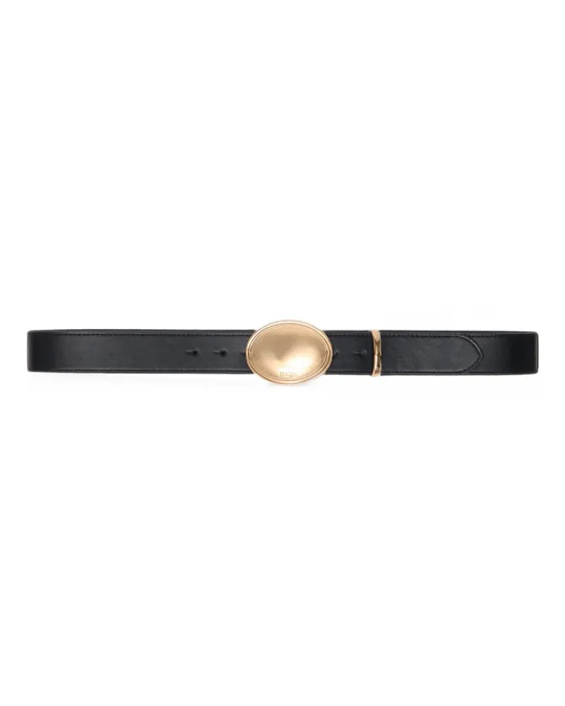 Maje leather belt with oval buckle - Schwarz Schwarz
