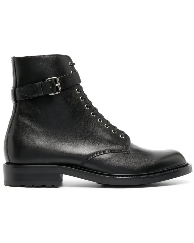 Saint Laurent Army Schnürstiefel mit Schnalle 20mm - Schwarz Schwarz