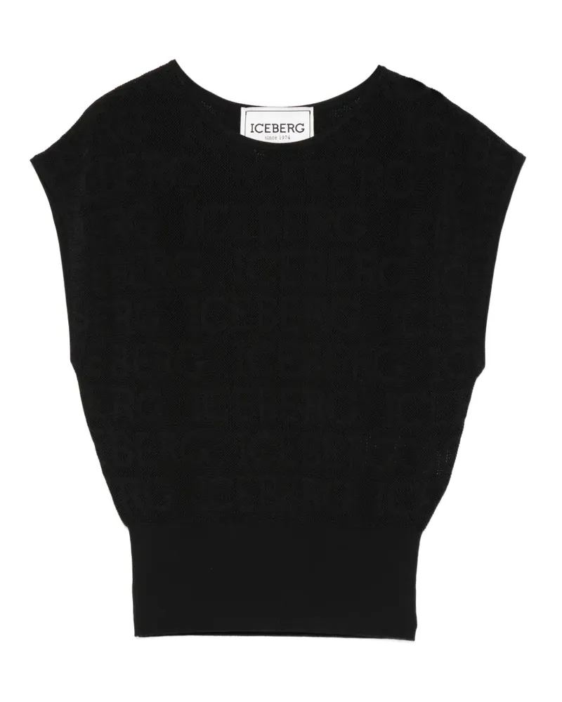 Iceberg Pullunder mit Logo-Muster - Schwarz Schwarz