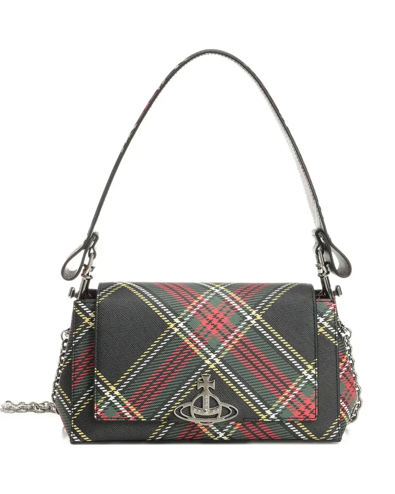 Vivienne Westwood Mittelgroße Schultertasche mit Haselnussbraun - Schwarz Schwarz