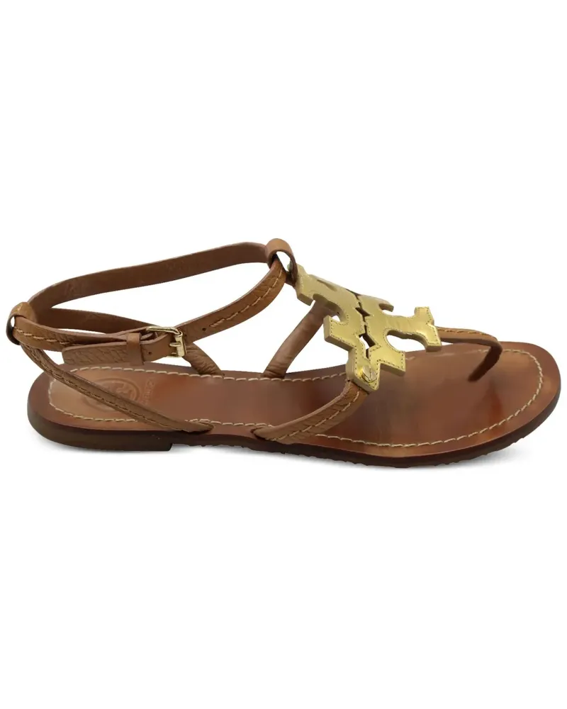 Tory Burch Sandalen mit Logo - Braun Braun