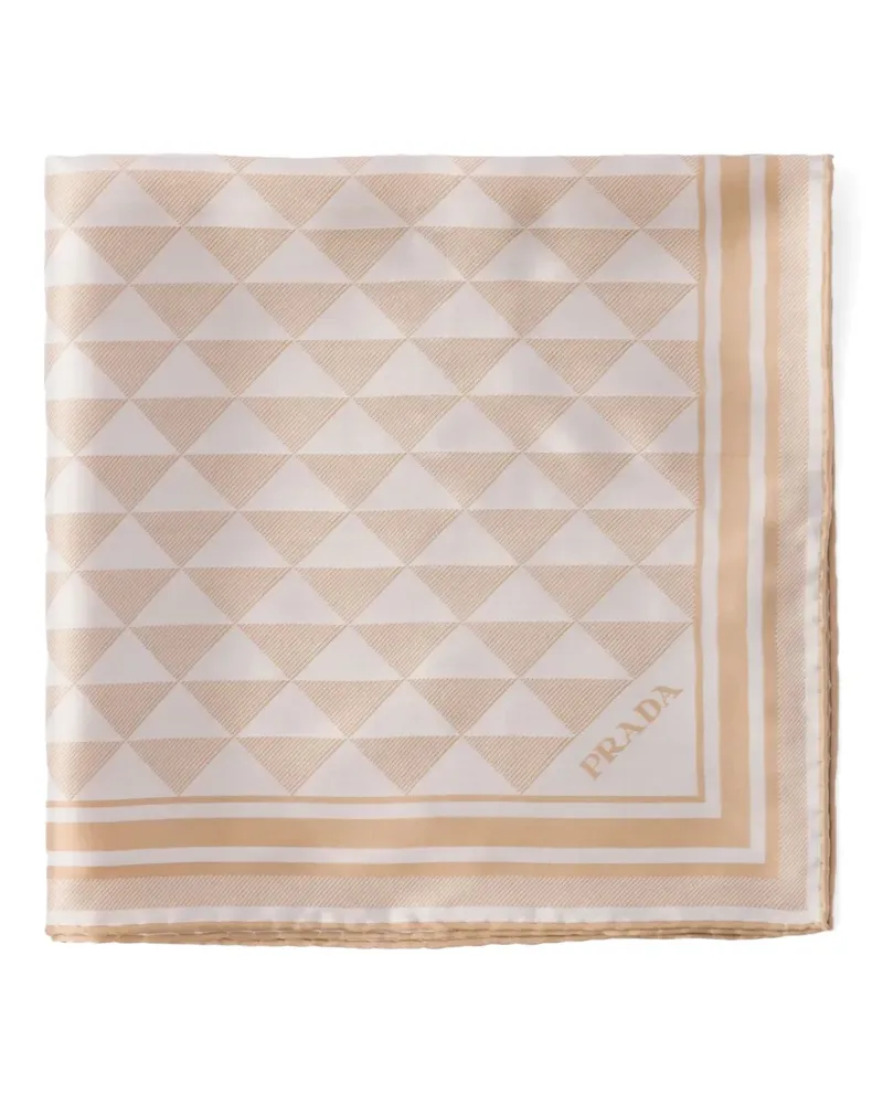 Prada Seidenschal mit Print - Nude Nude
