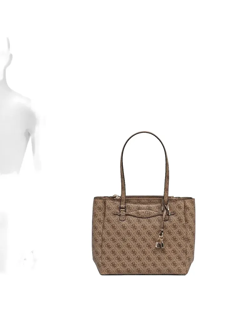 Guess Handtasche mit Logo-Schild - Nude Nude