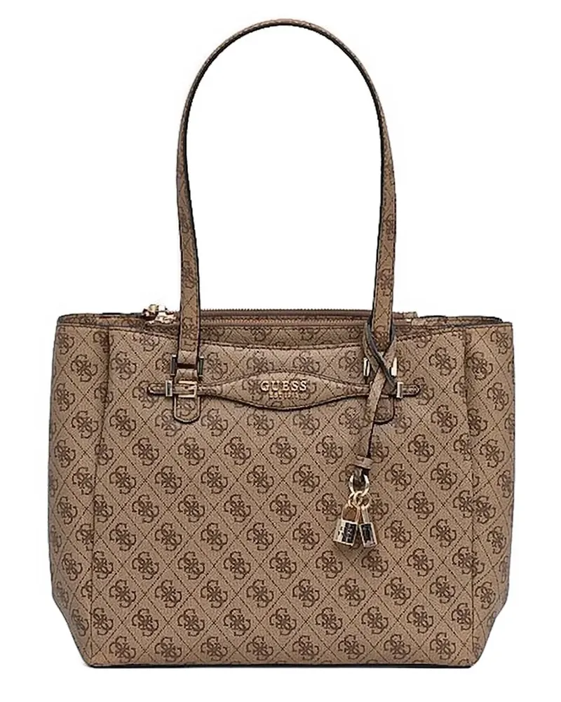 Guess Handtasche mit Logo-Schild - Nude Nude