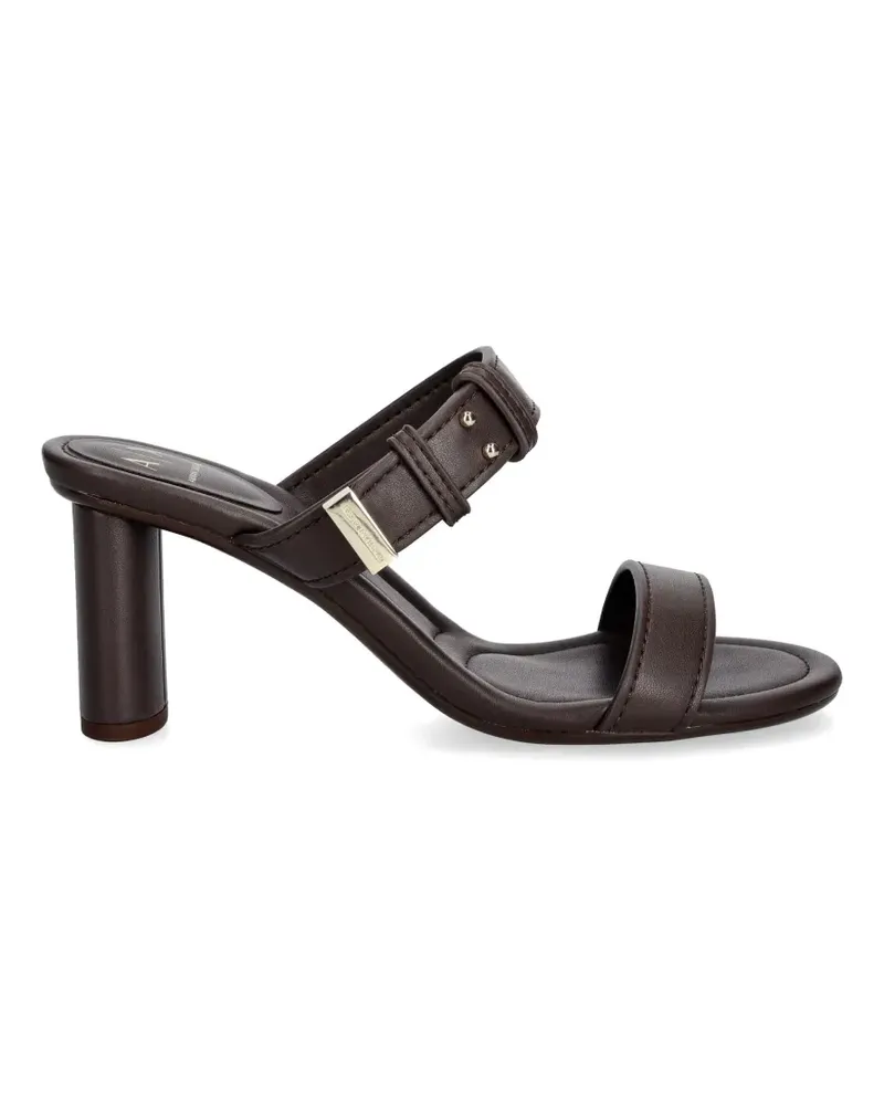 Armani Exchange buckle-detail block-heel sandals - Braun Braun