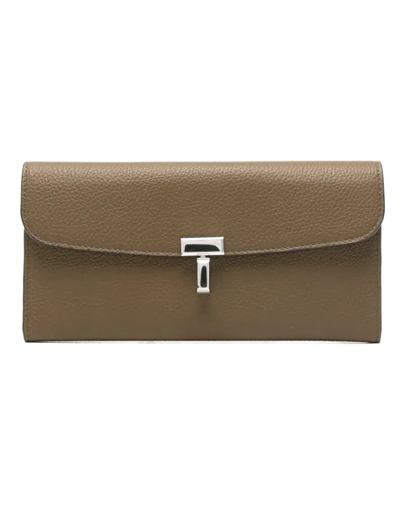 Totême T-lock leather wallet - Braun Braun