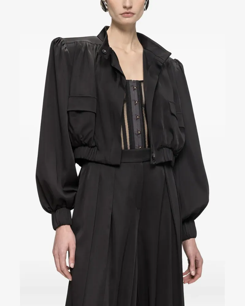 NISSA Cropped-Jacke im Oversized-Look - Schwarz Schwarz