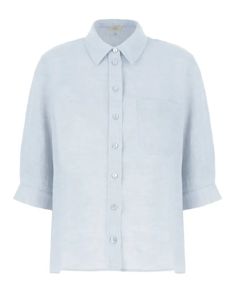 PANICALE Cashmere classic-collar shirt - Blau Blau