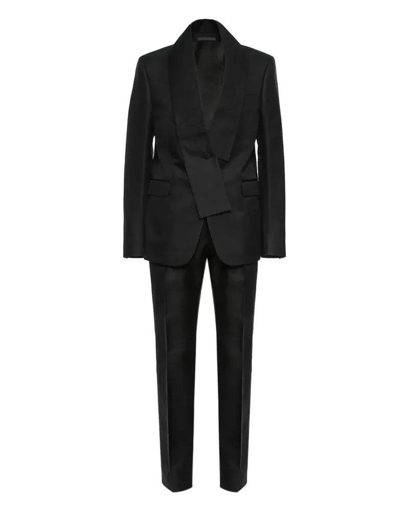 Valentino Garavani Anzug mit asymmetrischem Revers - Schwarz Schwarz