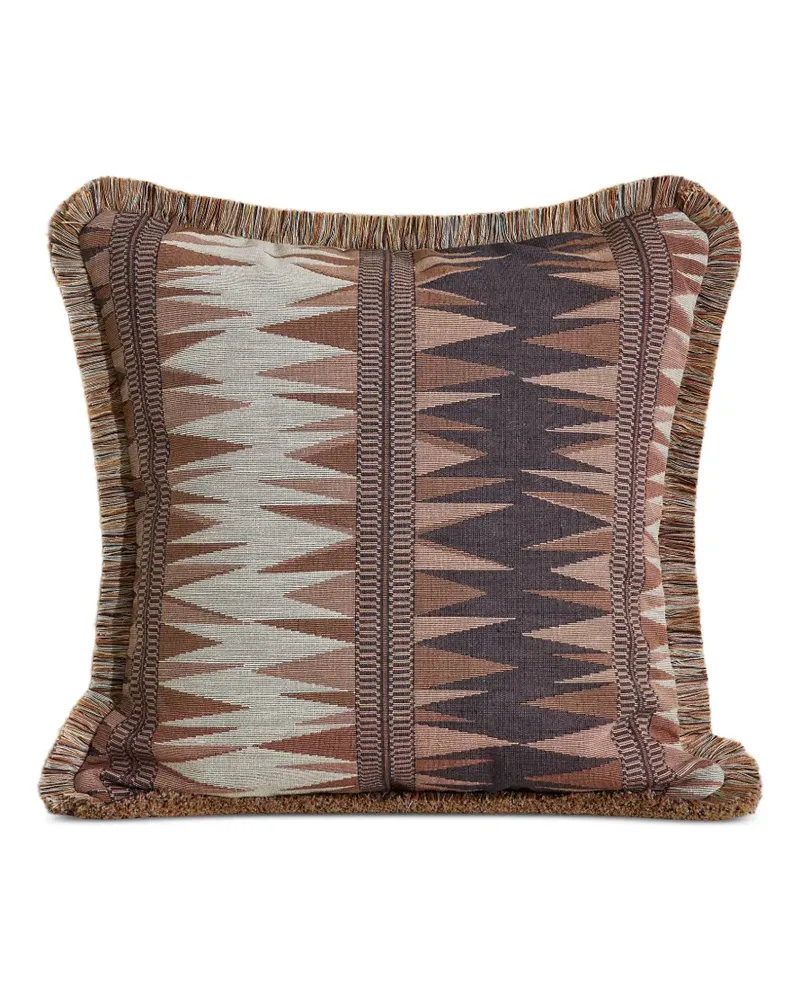 Soho Home Eckiges Irving Kissen mit Fransen - Braun Braun