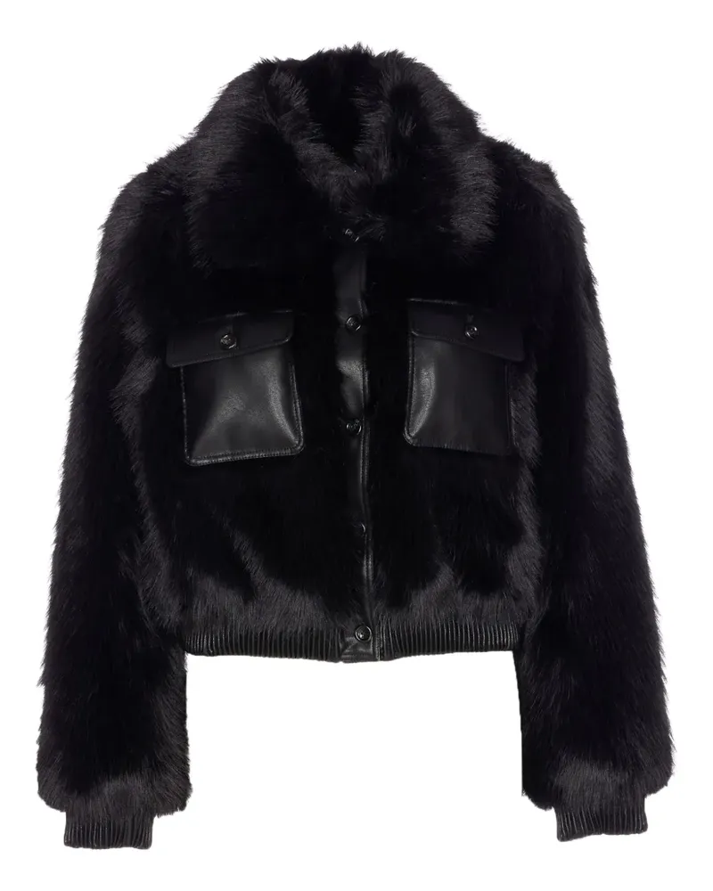 Liu Jo faux-fur cropped jacket - Schwarz Schwarz