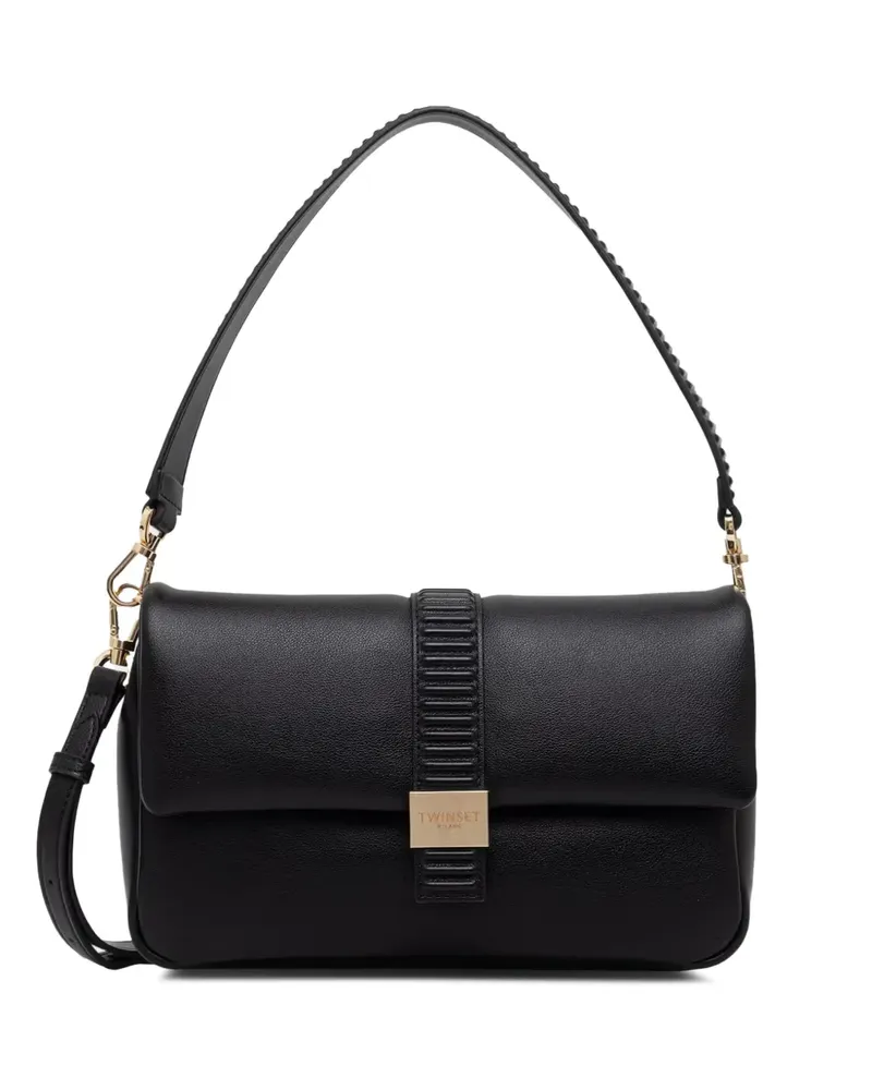 Twin-Set logo-plaque shoulder bag - Schwarz Schwarz
