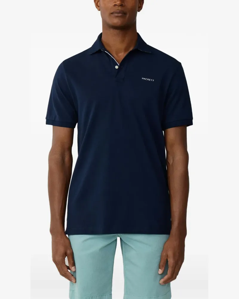 Hackett Besticktes Poloshirt mit Badebesatz - Blau Blau