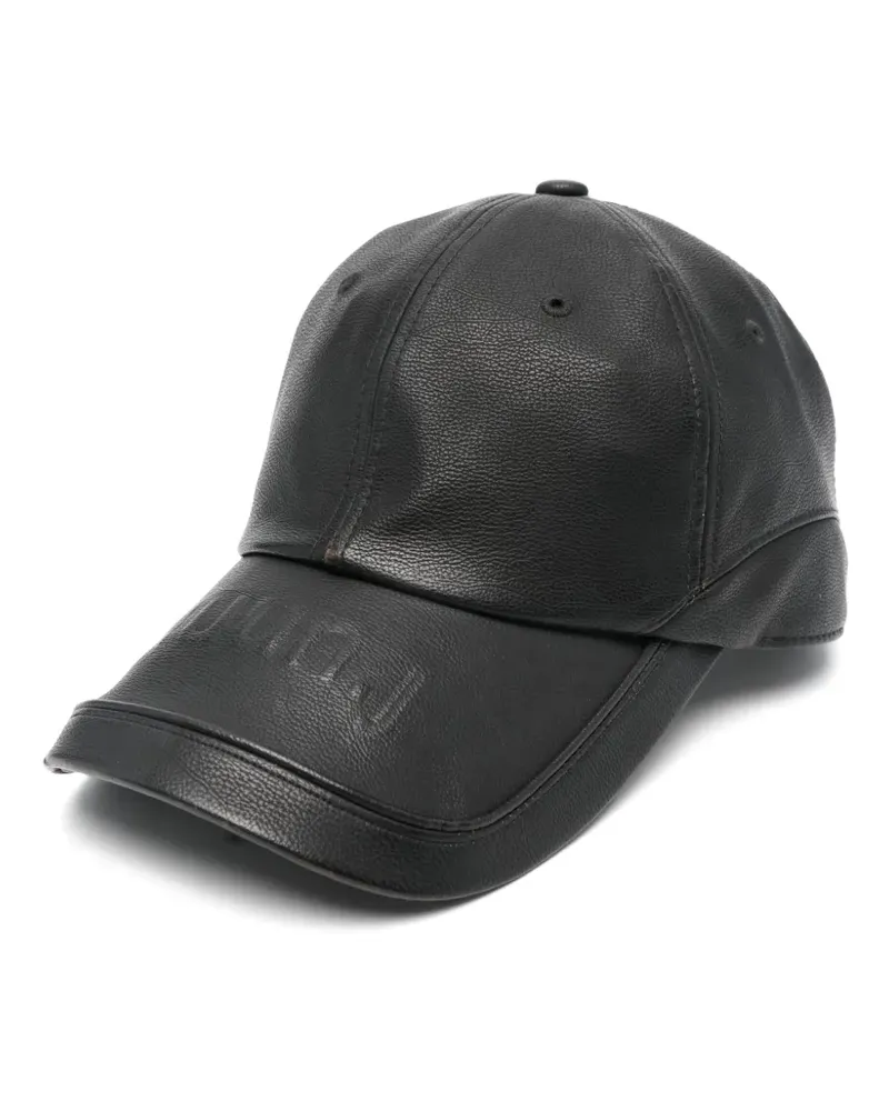 JUUN.J Baseballkappe aus strukturiertem Leder mit Logo-Prägung - Schwarz Schwarz