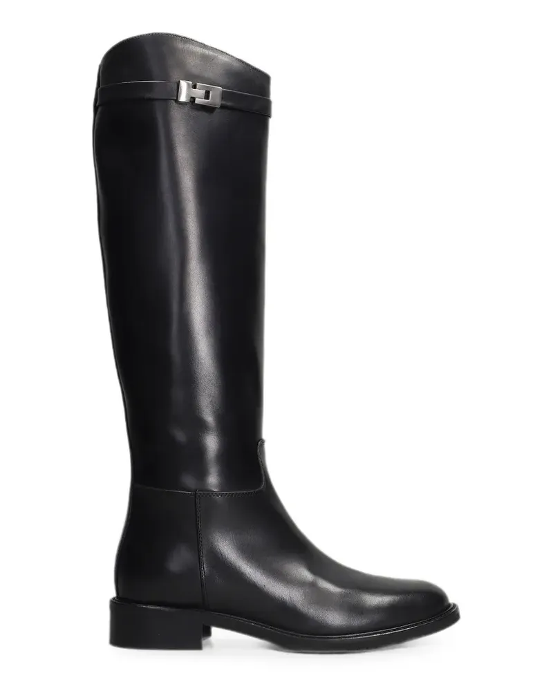 Julie Dee Stiefel mit Schnallendetail - Schwarz Schwarz
