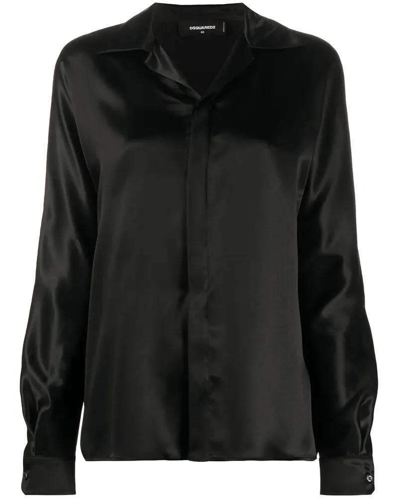 Dsquared2 Hemd mit offenem Kragen - Schwarz Schwarz