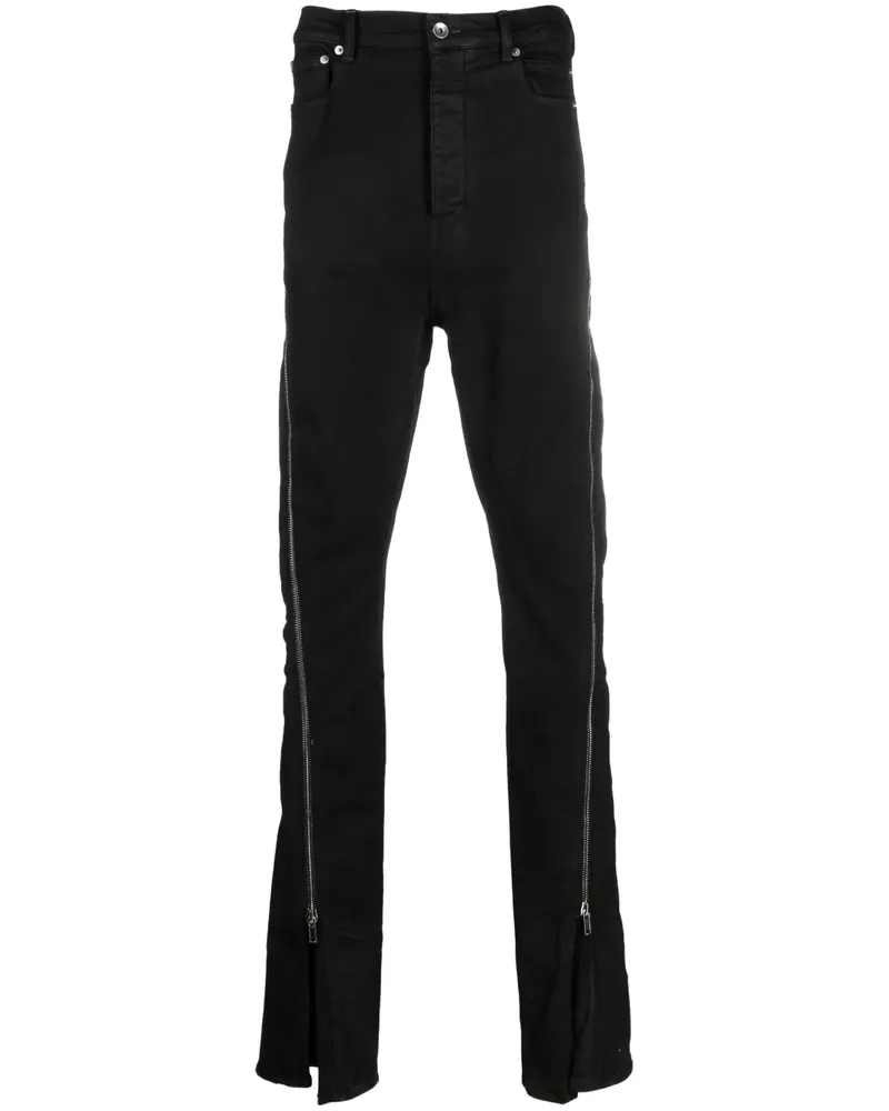 DRKSHDW by Rick Owens Slim-Fit-Jeans mit Reißverschlussdetail - Schwarz Schwarz
