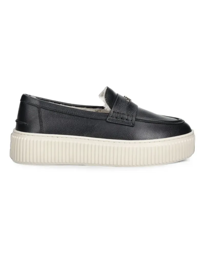 Furla leather platform loafers - Schwarz Schwarz