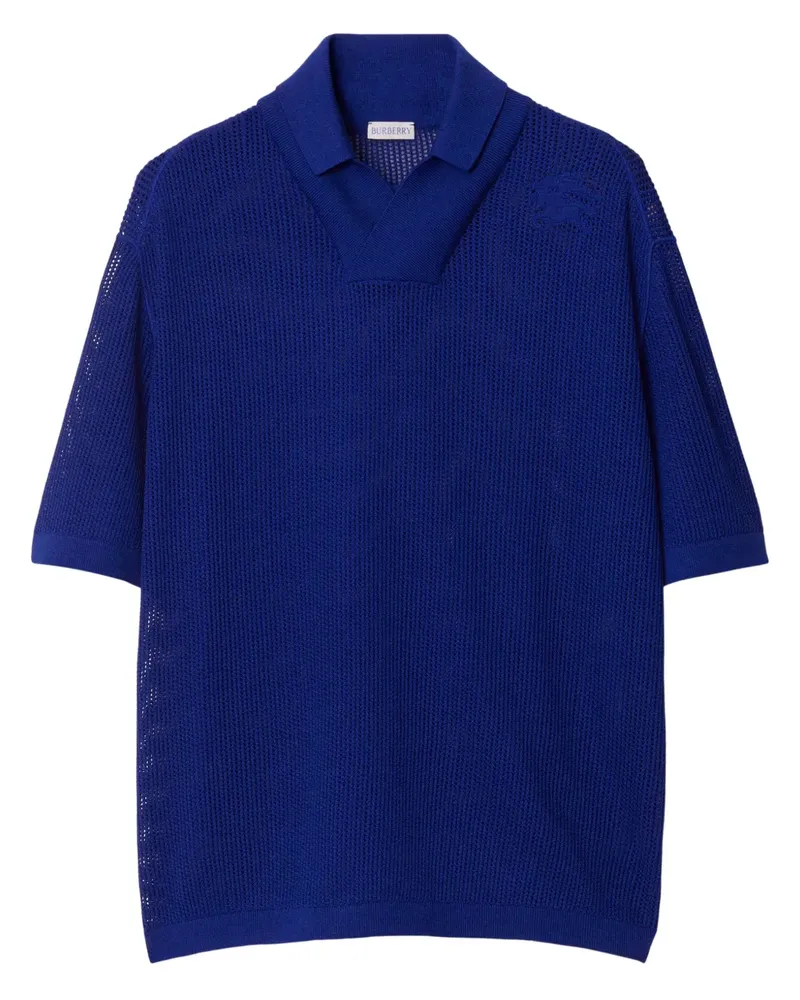 Burberry Poloshirt aus Mesh-Strick - Blau Blau