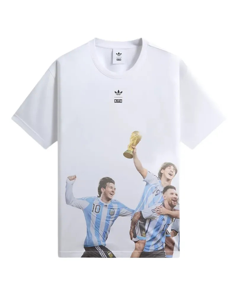 KITH x adidas T-Shirt mit Messi World Cup-Print - Weiß Weiß