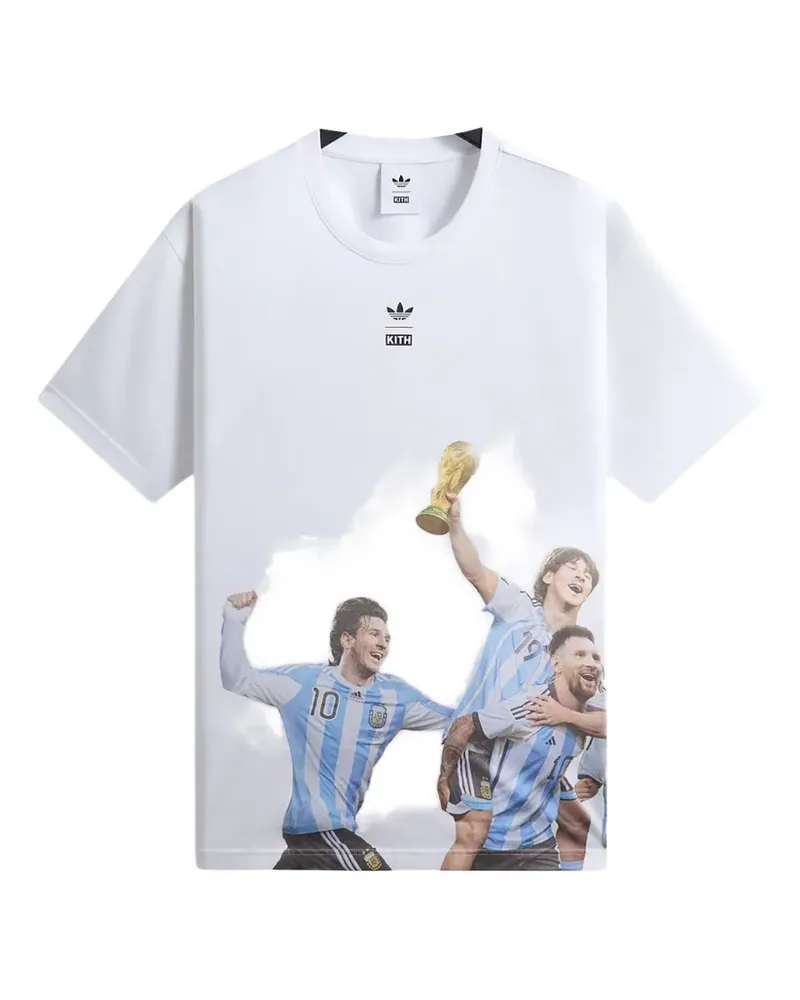 KITH x Adidas Messi World Cup-print T-shirt - Weiß Weiß