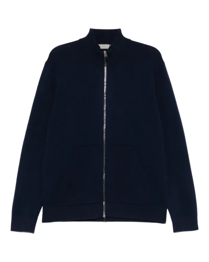 Canali zip-up knitted sweater - Blau Blau