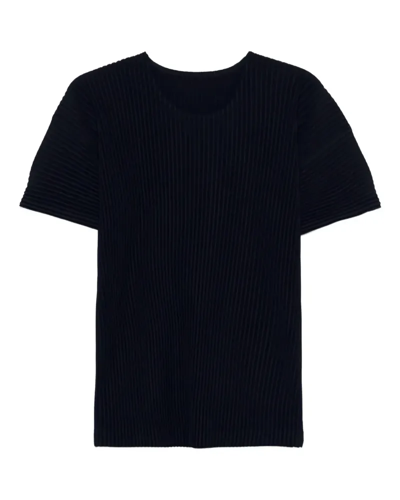 Issey Miyake T-Shirt mit Falten - Blau Blau