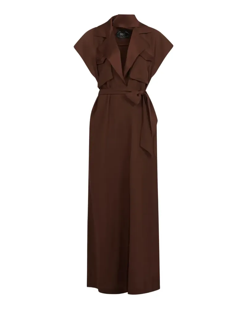 Taller Marmo Serengeti Maxikleid mit Gürtel - Braun Braun