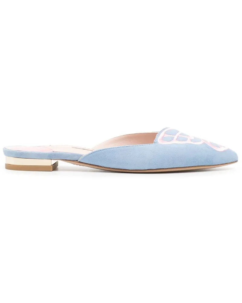 Sophia Webster Butterfly Mules aus Wildleder Blau