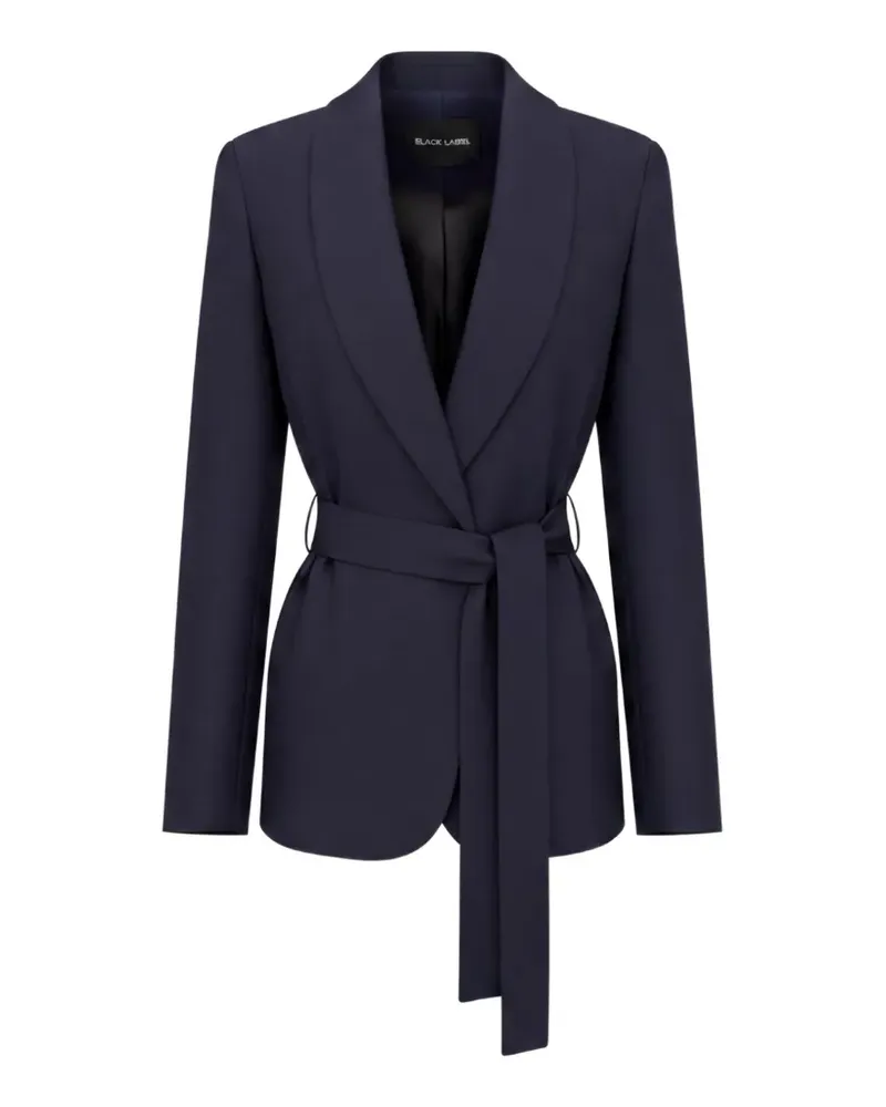 Black Label belted long-sleeve blazer - Blau Blau