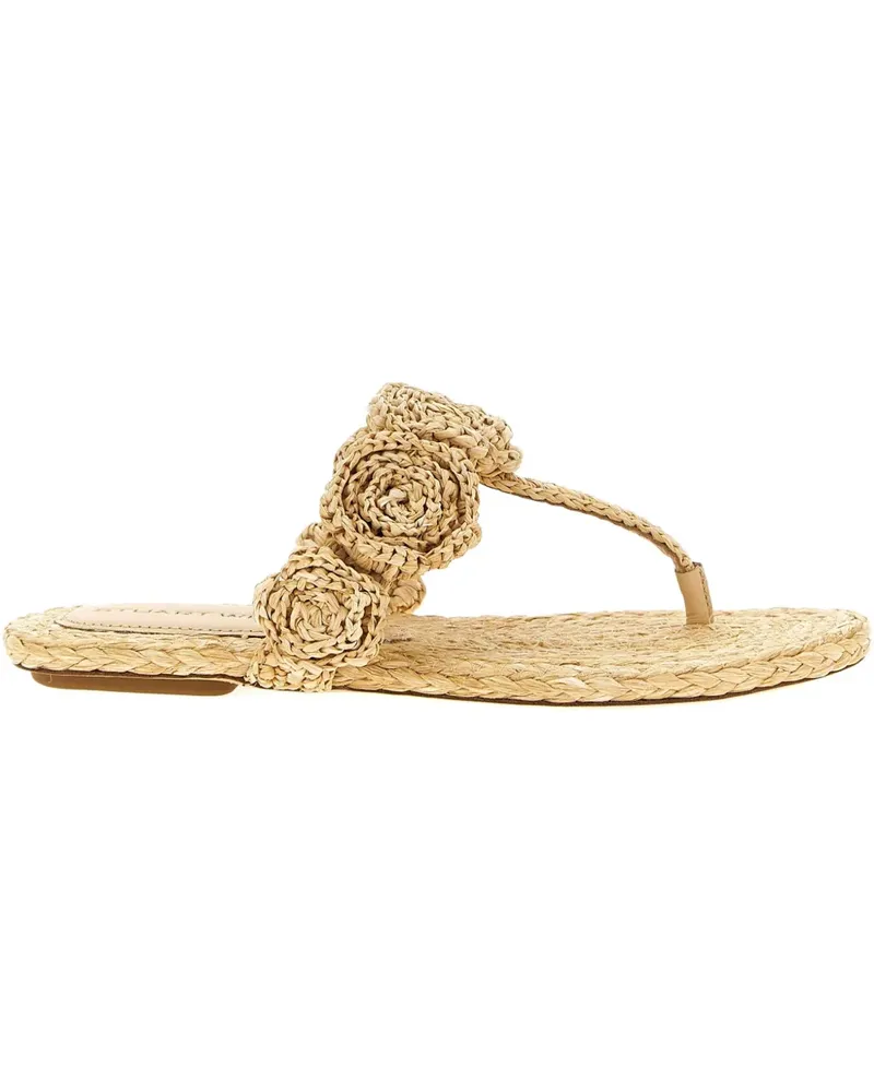 Stuart Weitzman Magnolia Sandalen mit Blumendetail - Nude Nude