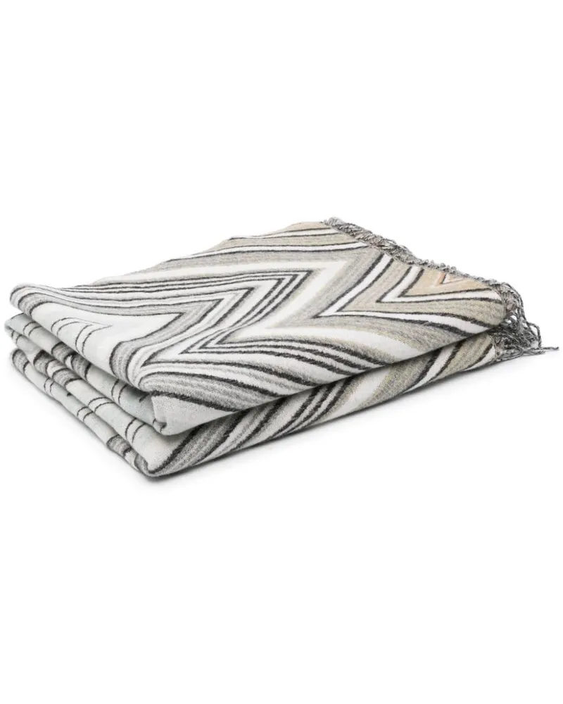 Missoni Home Decke mit Zickzackmuster (190cm x 130cm Nude