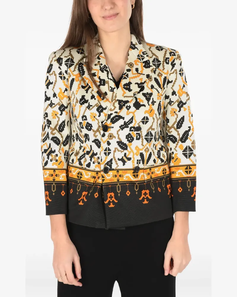 Maison Margiela Doppelreihiges Sakko mit Print - Weiß Weiß