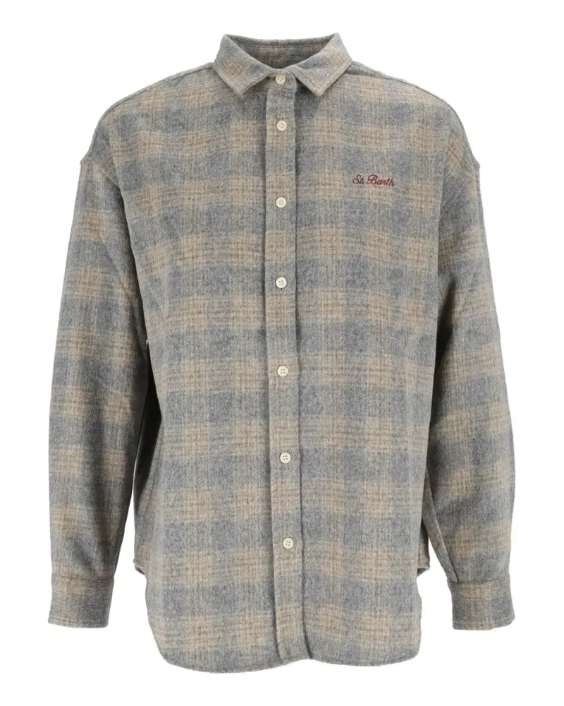 MC2 Saint Barth x Peanuts Snoopy Lover tartan shirt - Grau Grau