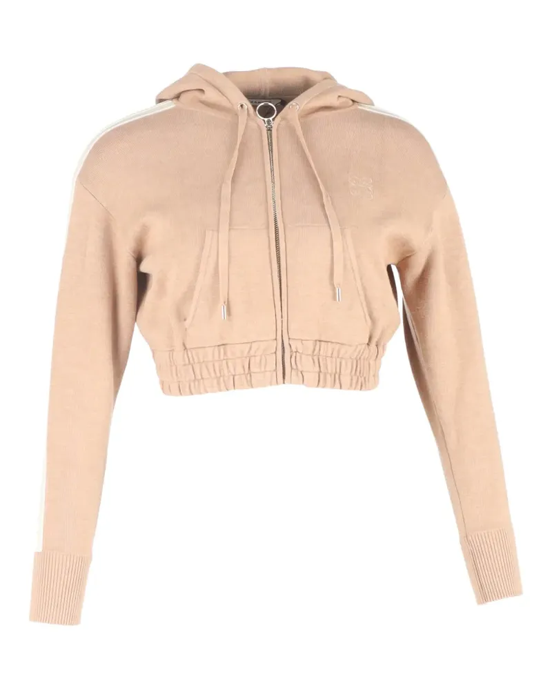 Sandro zip-up cropped hoodie - Nude Nude