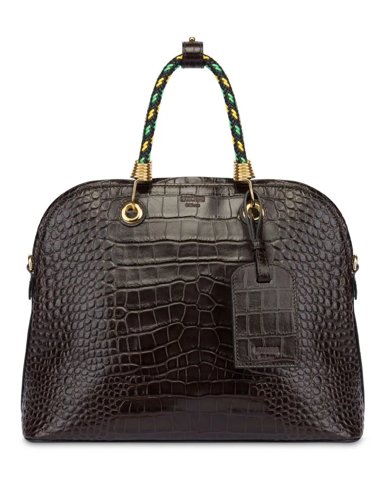 Moschino Schultertasche mit Logo-Prägung - Braun Braun
