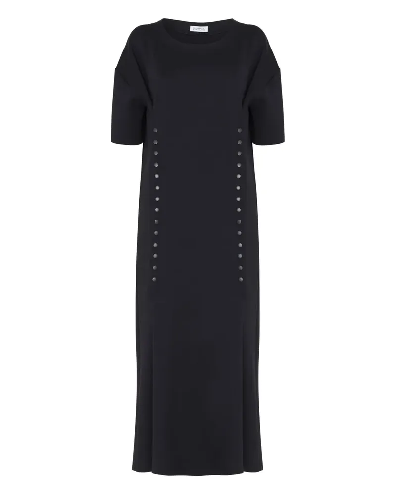 Gloria Coelho Midikleid mit Knopfdetail - Schwarz Schwarz