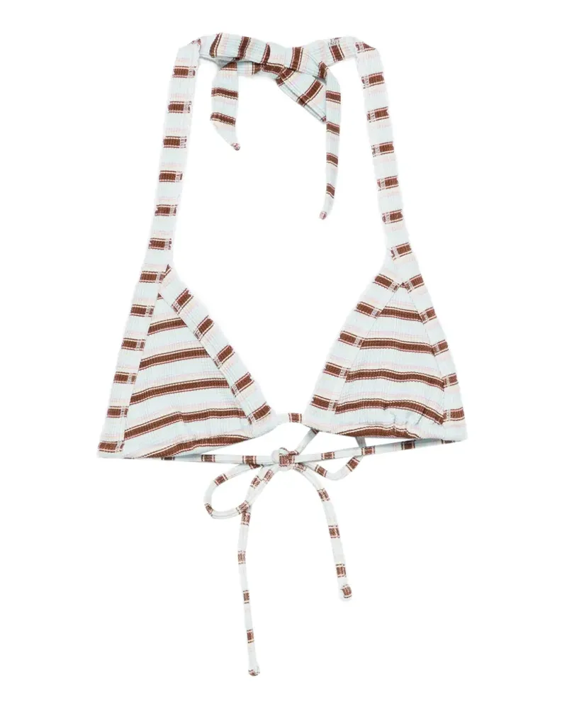 Frankies Bikinis Taite Thermal striped bikini top - Blau Blau