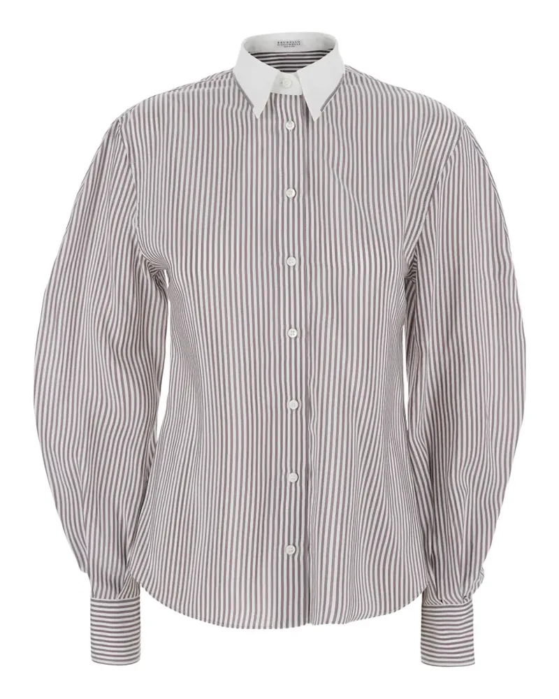 Brunello Cucinelli Gestreiftes Hemd - Grau Grau