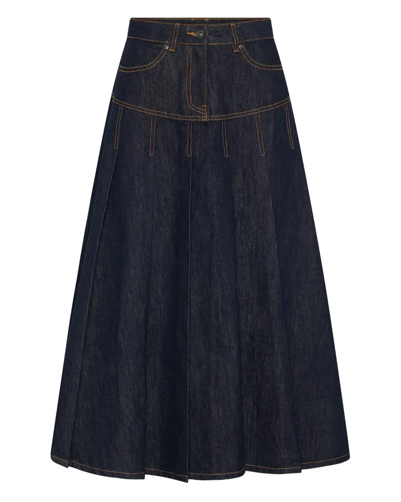 Anna Quan Jeansrock mit Falten - Blau Blau