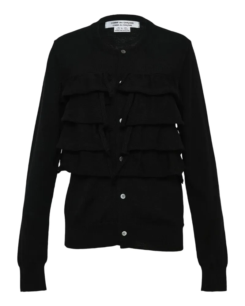 Comme des Garçons Cardigan mit Rüschen - Schwarz Schwarz