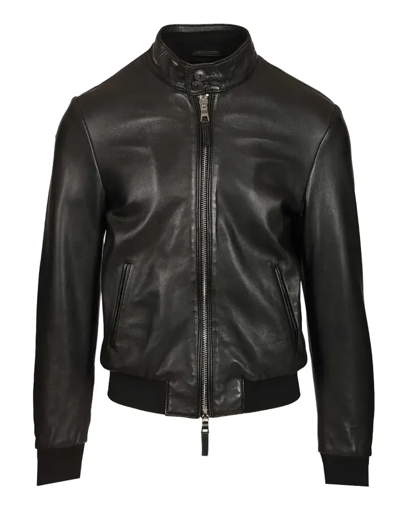 Al Duca D’Aosta 1902 double-slider zip biker jacket - Schwarz Schwarz