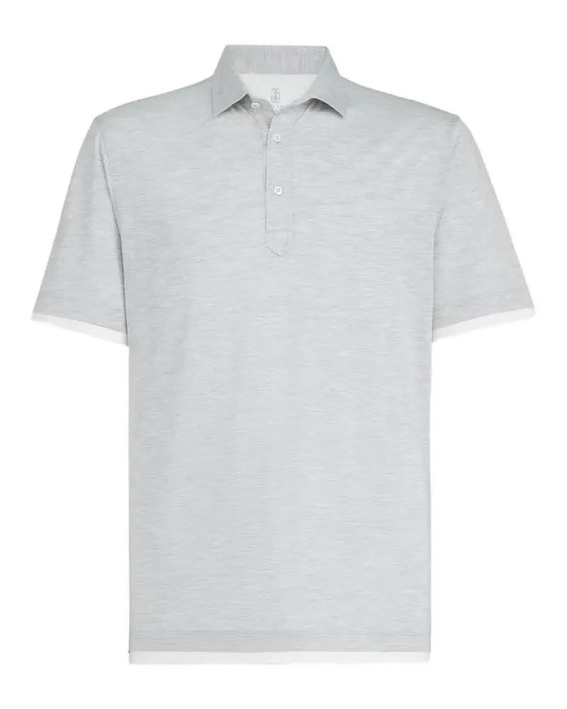 Brunello Cucinelli Poloshirt im Layering-Look - Grau Grau