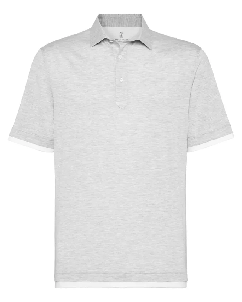 Brunello Cucinelli Poloshirt im Layering-Look - Grau Grau